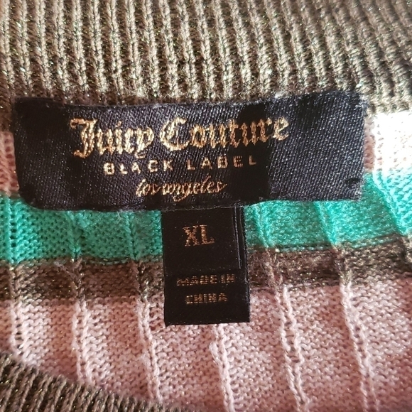 𝅺juicy Couture Sparkley Striped Top NWOT - Picture 5 of 6